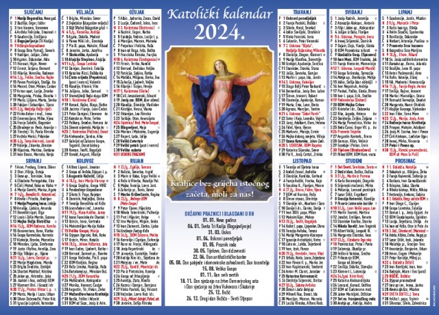 Jednolistni katolički kalendar Blažena Djevica Marija